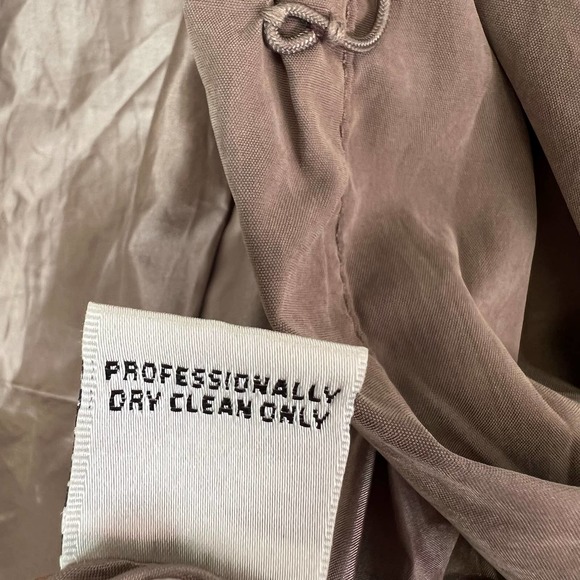 Yoana Baraschi Trench Coat Chocolate Drawstring‎ Waist Pockets Lined Size 6 - Picture 9 of 11